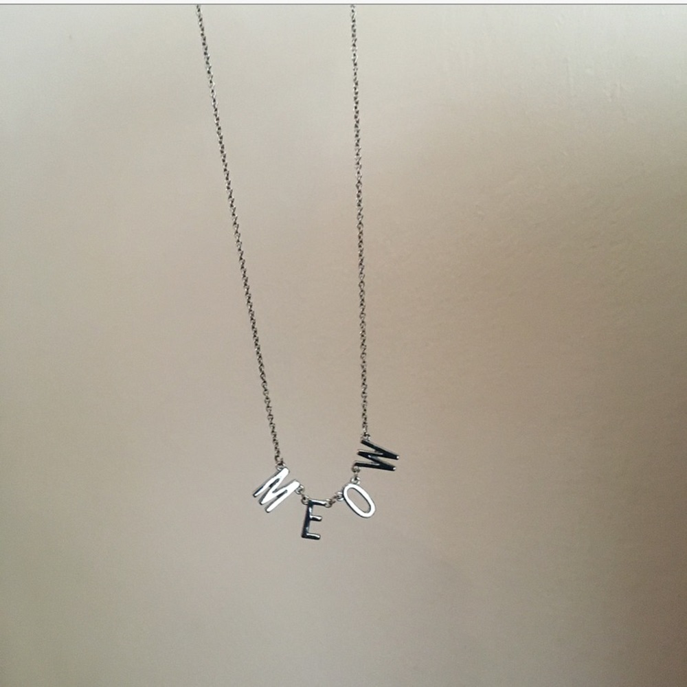 Silver Tone Delicate Meow Necklace
